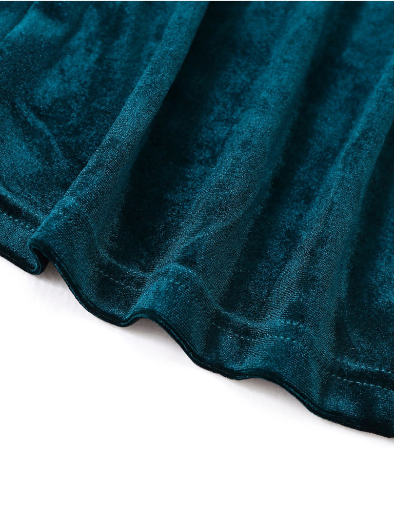 Blazer doppiopetto con revers in velluto tinta unita anni '80