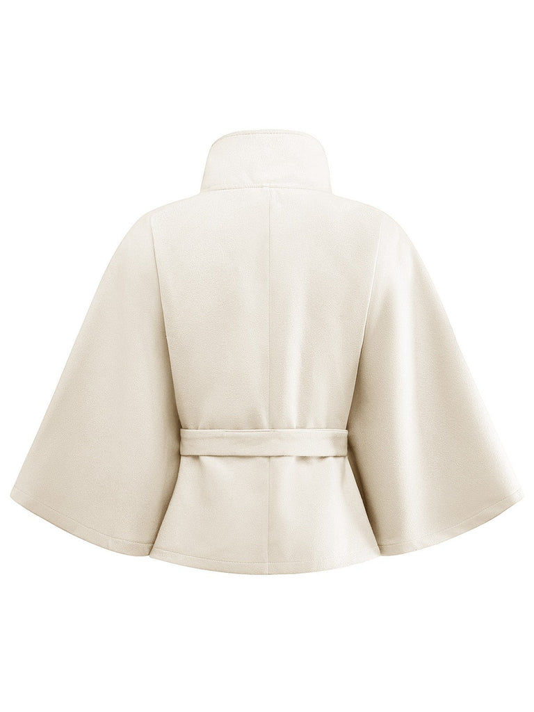 Giacca a mantello con collo alto e cintura anni '70