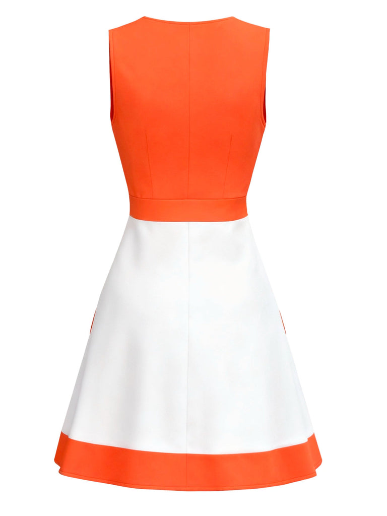 [Prevendita] Abito mod senza maniche color block arancione anni '60
