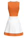 Abito mod senza maniche color block arancione anni '60