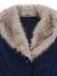 [Prevendita] Cappotto fodera in pelliccia sintetica con cintura blu anni '60