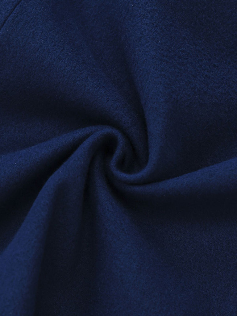 [Prevendita] Cappotto fodera in pelliccia sintetica con cintura blu anni '60