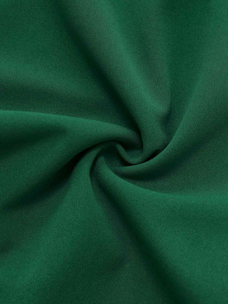 Tuta lunga volant con scollo a V profondo e maniche trasparenti anni '50