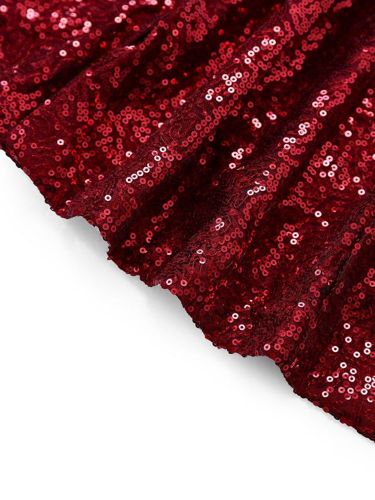 Giacca in paillettes a maniche lunghe con revers anni '70