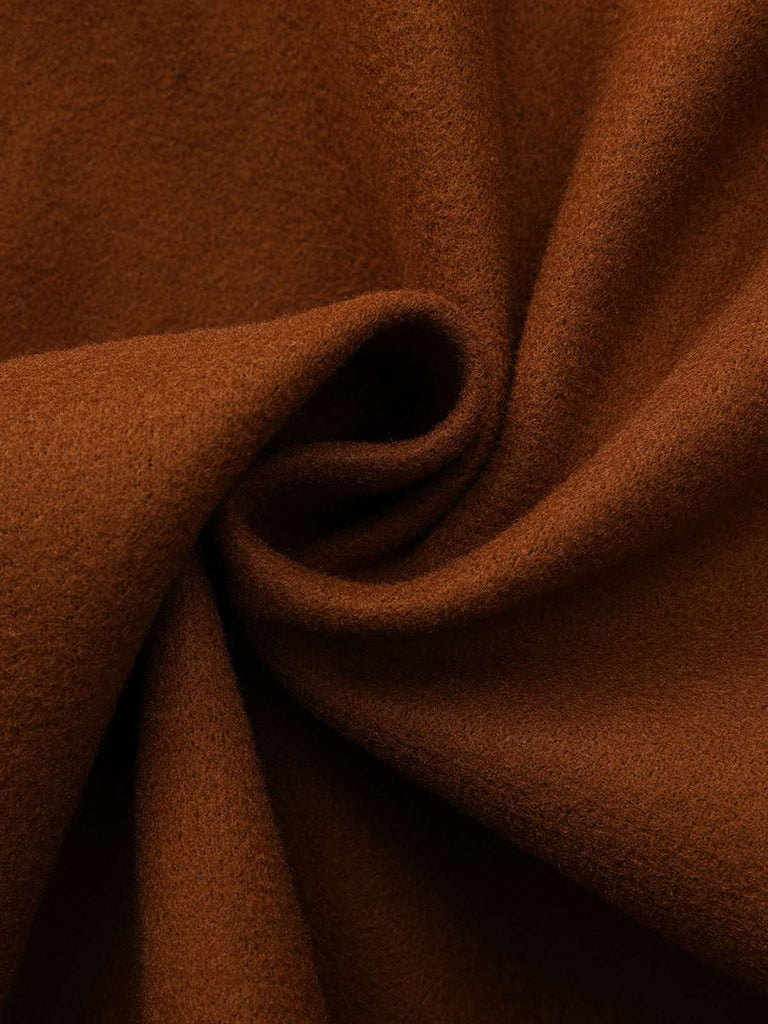 Cappotto a ruota in lana sintetica tinta unita con revers anni '40