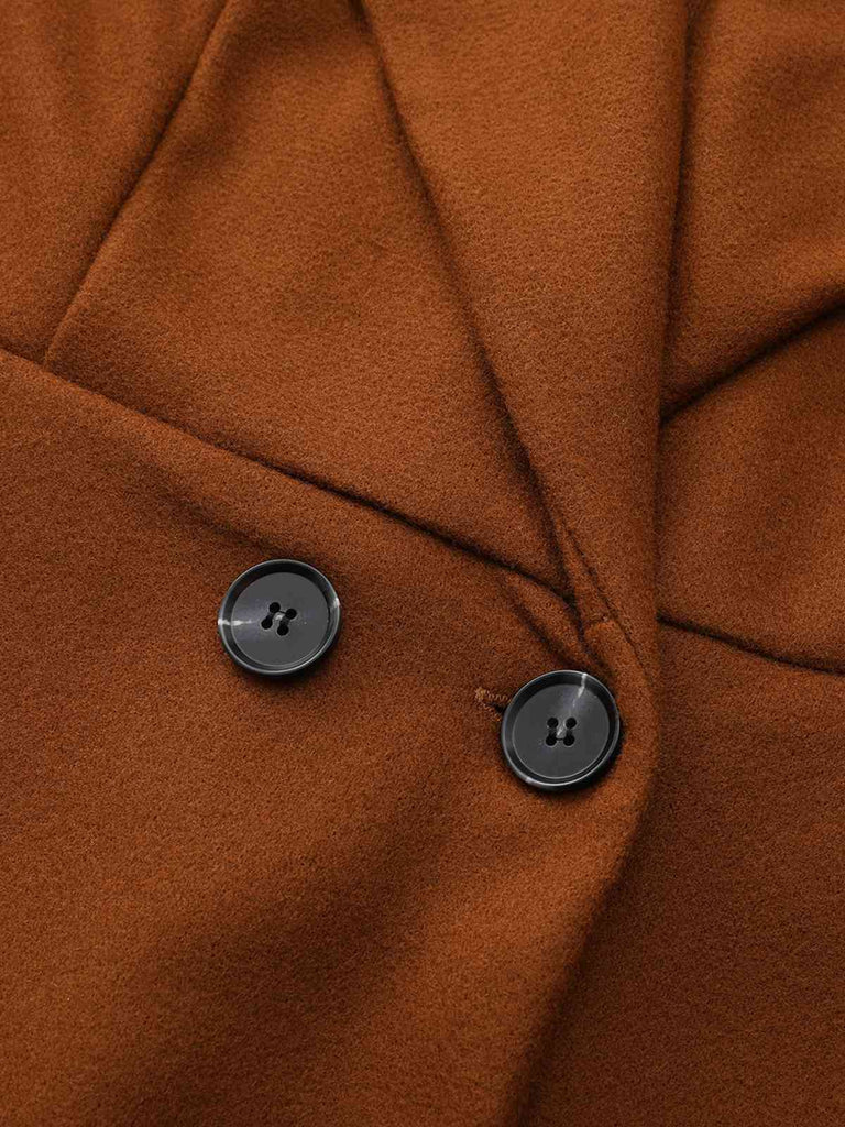 Cappotto a ruota in lana sintetica tinta unita con revers anni '40