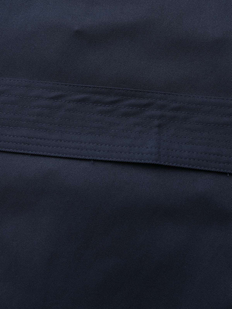 Trench doppiopetto con scollo tondo blu anni '40