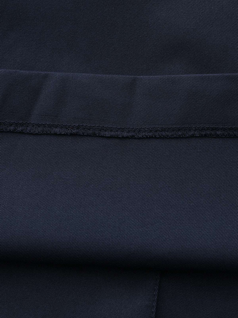 Trench doppiopetto con scollo tondo blu anni '40