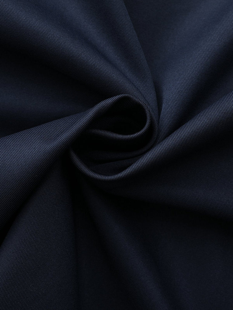 Trench doppiopetto con scollo tondo blu anni '40