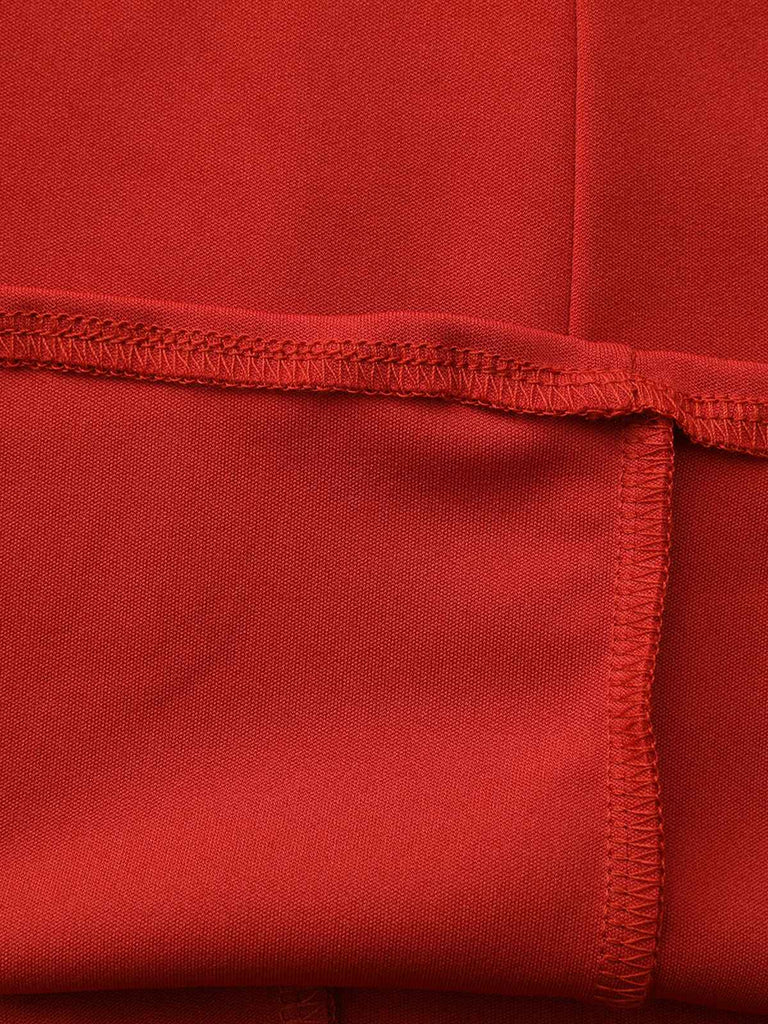 Cappotto con collo alto e bottoni diagonali rosso anni '40