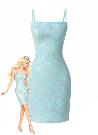 Abito paillettes con spalline sottili e senza schienale anni '20