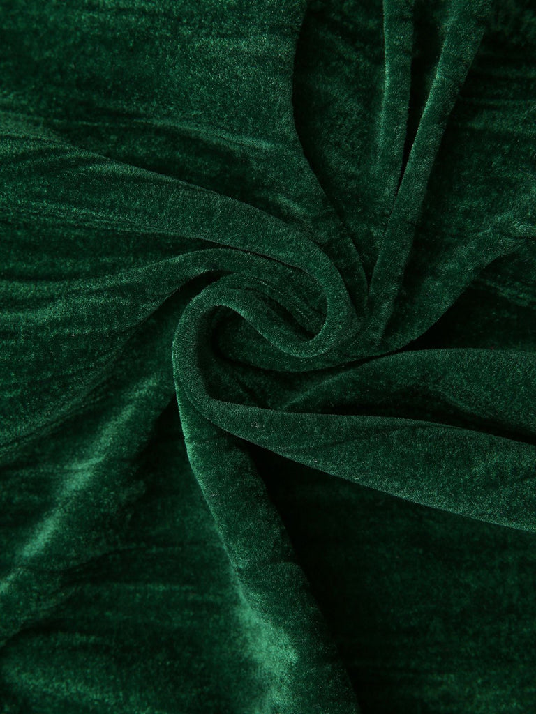 2PCS Blazer in flanella plissettata e pantaloni a gamba larga verde anni '80