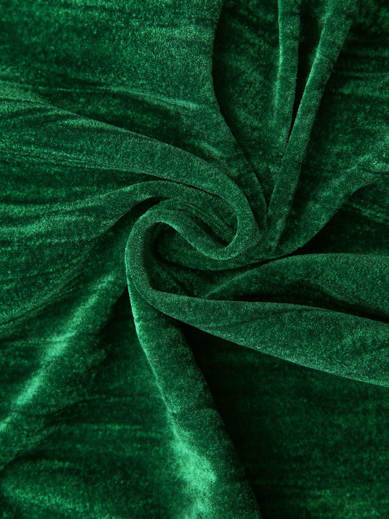 2PCS Blazer in flanella plissettata e pantaloni a gamba larga verde anni '80