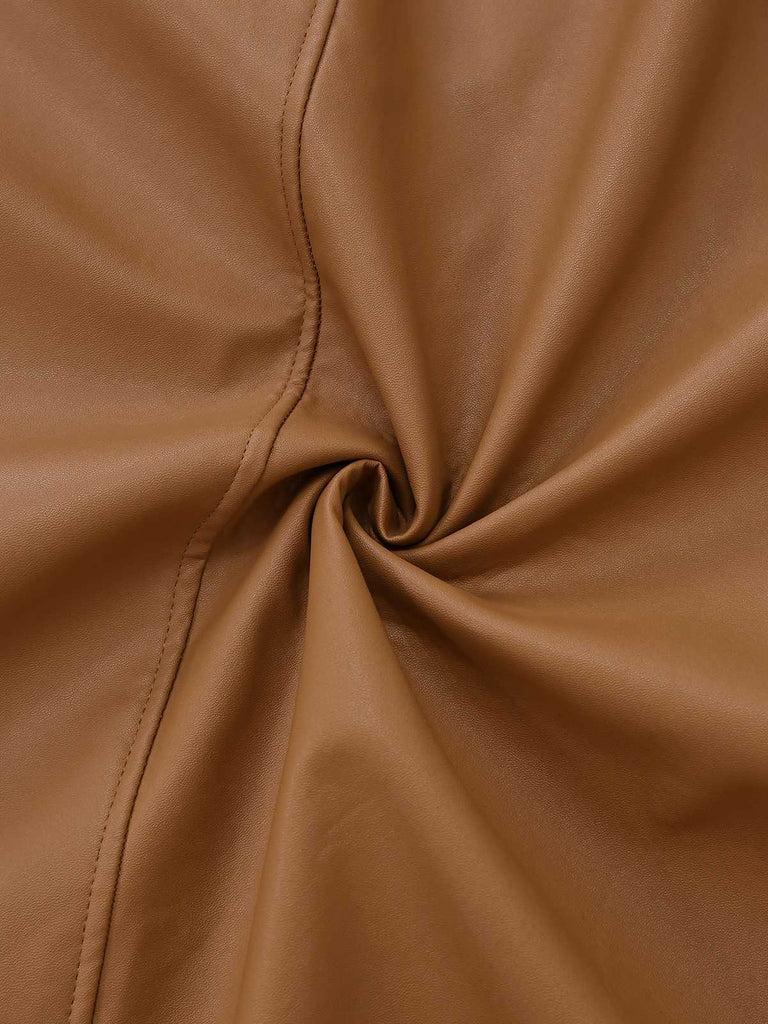 Cappotto lungo con revers in pile sherpa sintetico a contrasto anni '40