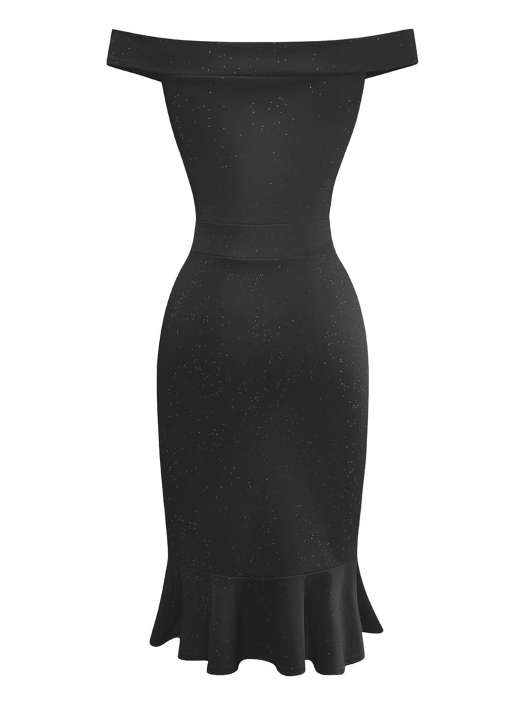 Abito da sirena scintillante con spalle scoperte anni '30