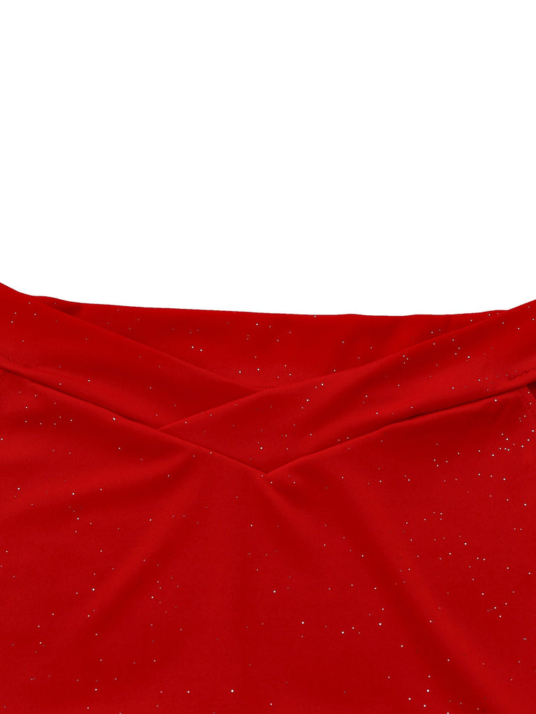 Abito da sirena scintillante con spalle scoperte anni '30