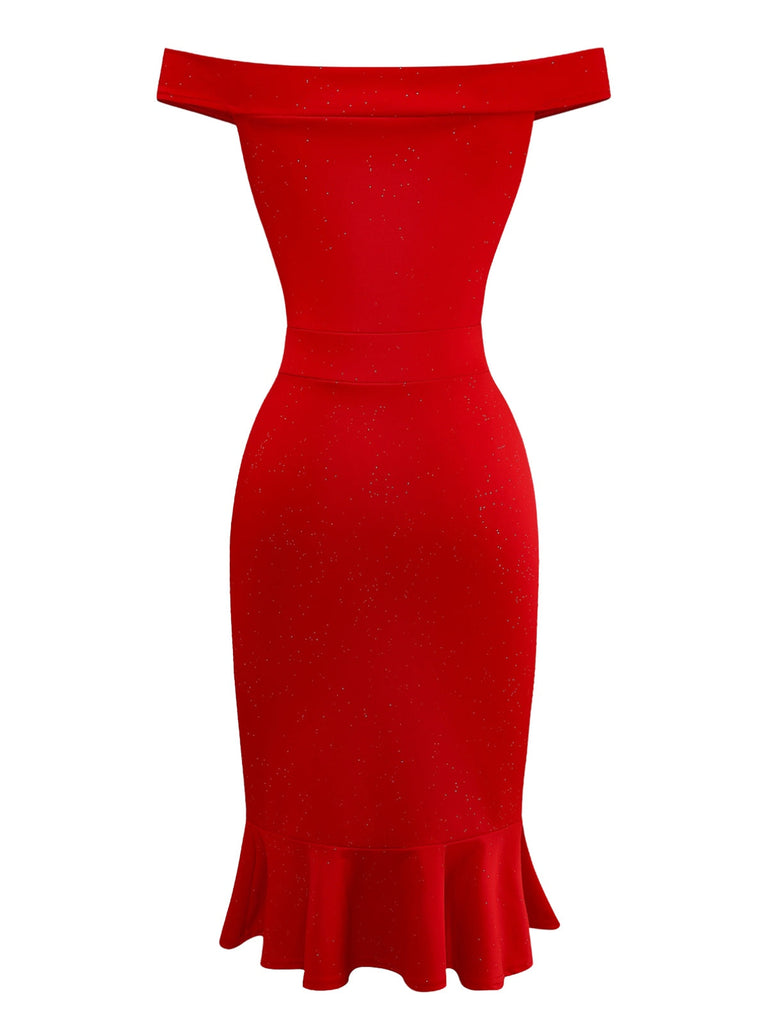 Abito da sirena scintillante con spalle scoperte anni '30