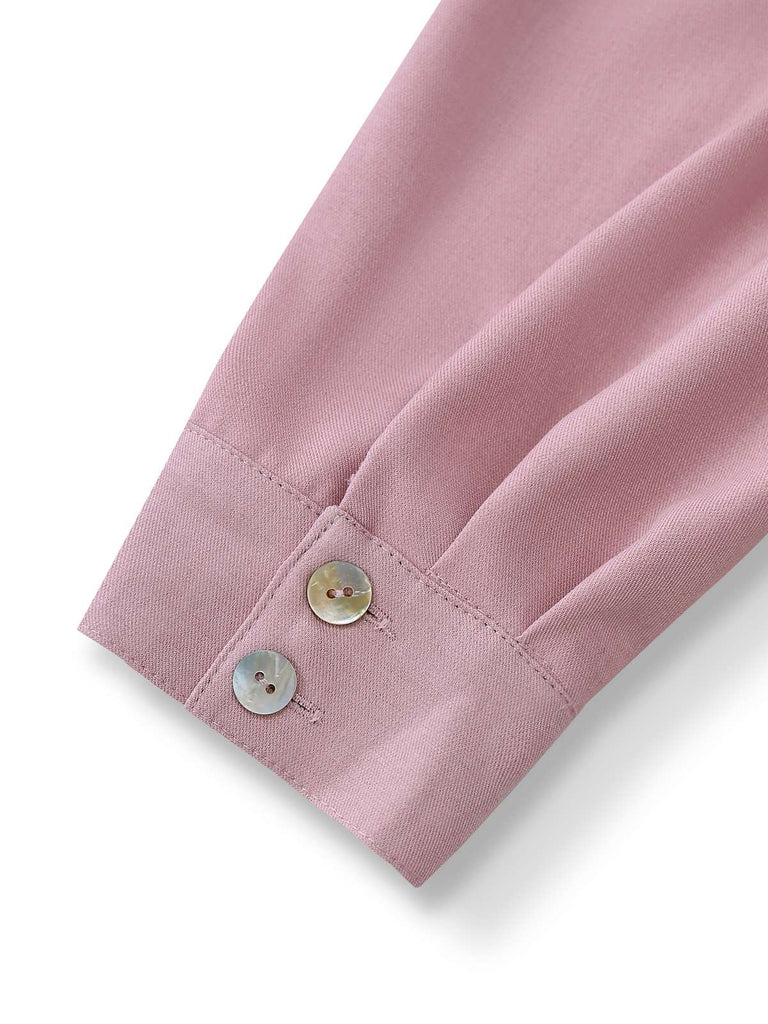 [Prevendita] Abito in cotone con volant e buco della serratura rosa anni '40