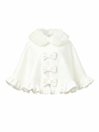 [Prevendita] Mantella con collo di pelliccia e fiocco bianco anni '40