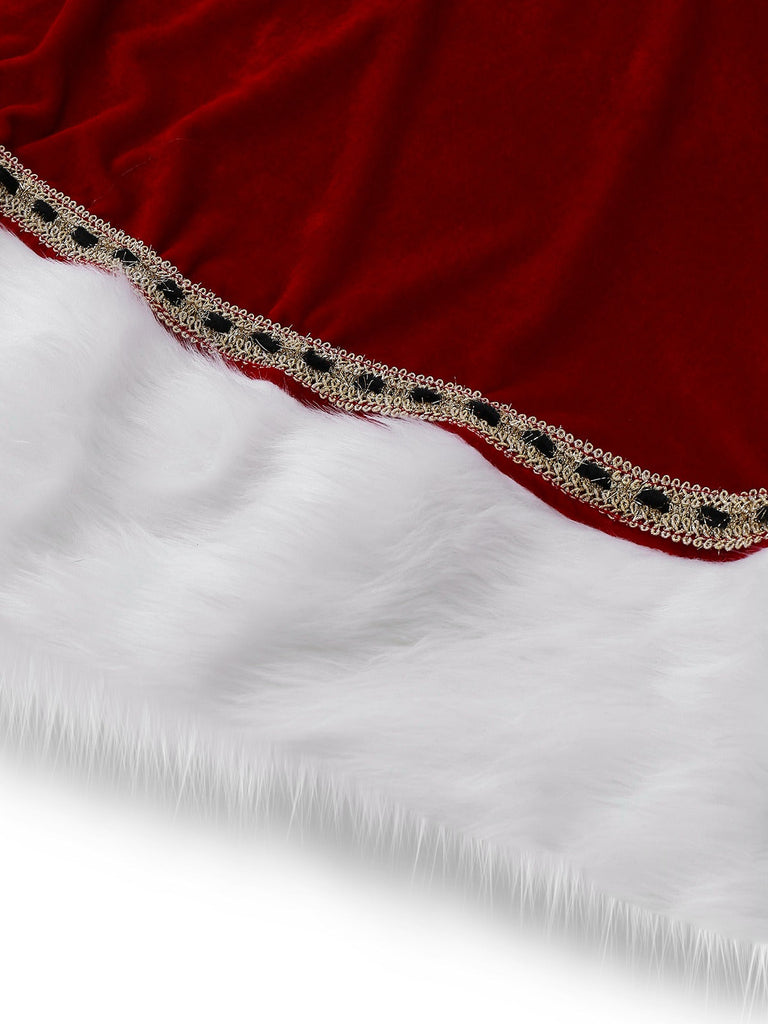 Completo di costume da signora Claus in velluto rosso anni '30