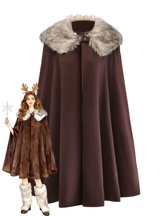 Cappotto con collo in pelliccia sintetica con revers anni '60