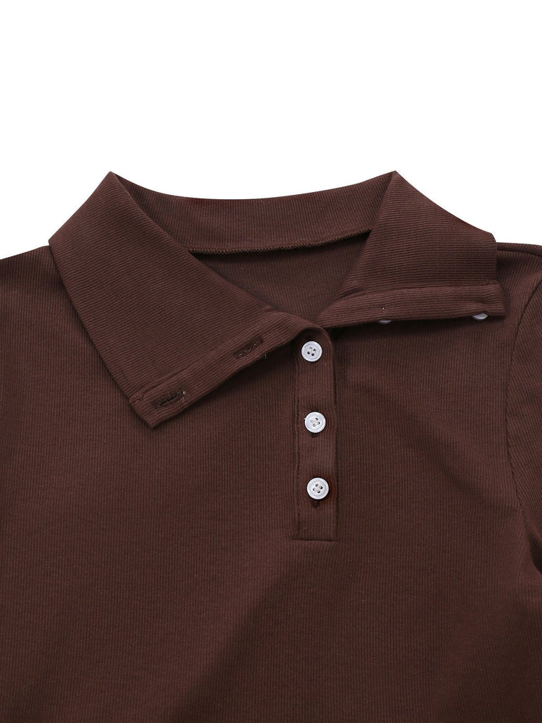 [Prevendita] Abito in maglia a quadri asimmetrico marrone anni '70