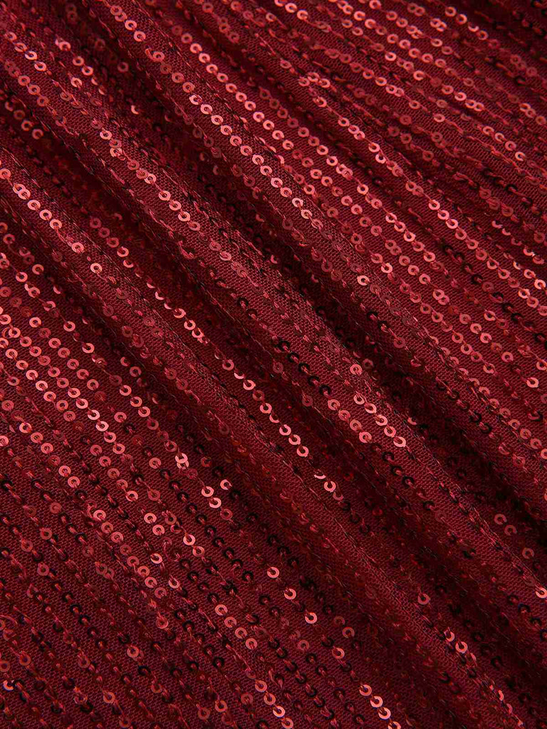 Giacca lunga con risvolto e paillettes con cintura anni '60