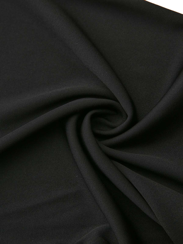 Tuta lunga con perline di perle e cintura a fiocco nero anni '50