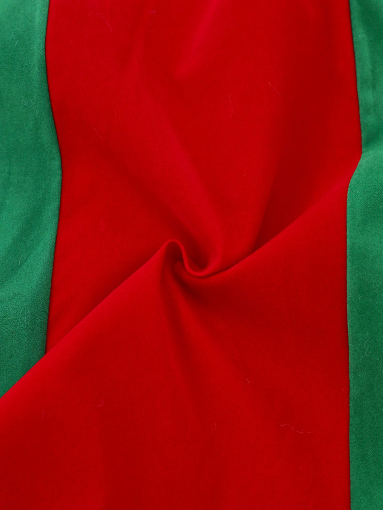 Completo di abiti natalizi in peluche rosso e verde anni '60