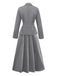 2PCS Blazer con revers e gonna a pieghe a trapezio grigio anni '40