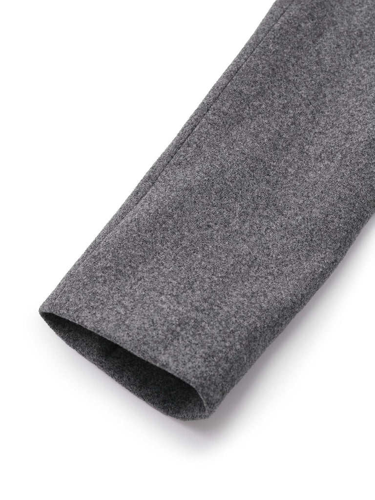 2PCS Blazer con revers e gonna a pieghe a trapezio grigio anni '40