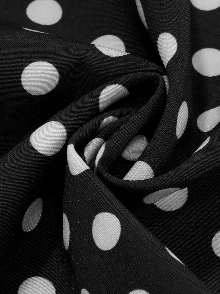 Abito a ruota a pois con fiocco anni '50