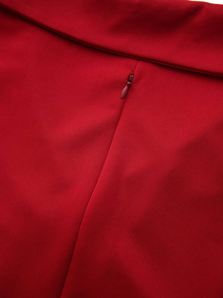 Abito a ruota con revers a vita alta anni '50