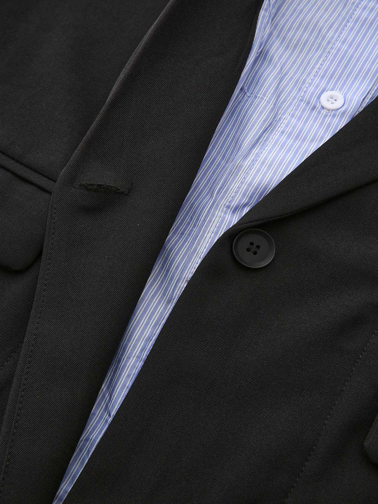 Blazer finto a due pezzi con revers a righe nero anni '50