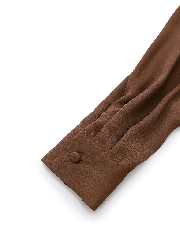 [Prevendita] Abito con fiocco e cintura in vita marrone anni '20