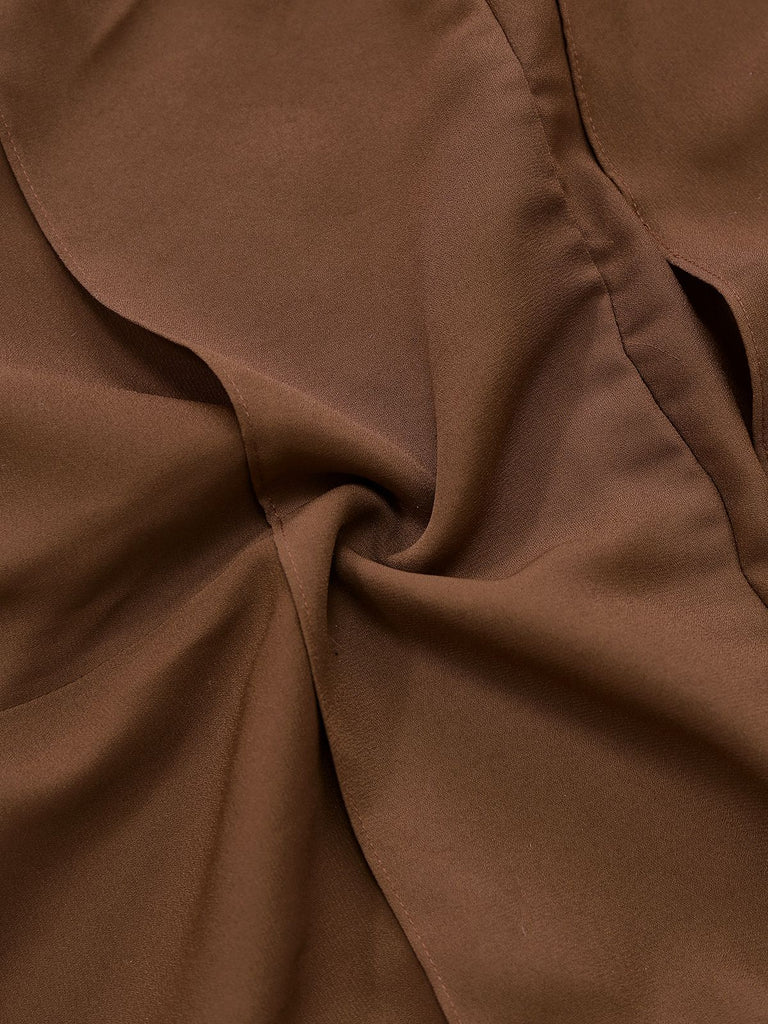 [Prevendita] Abito con fiocco e cintura in vita marrone anni '20