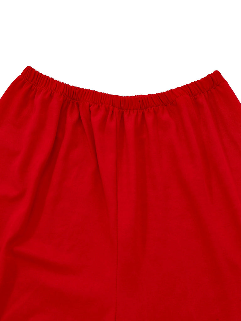 Completo con abito con orlo in peluche da elfo di Natale rosa anni '50