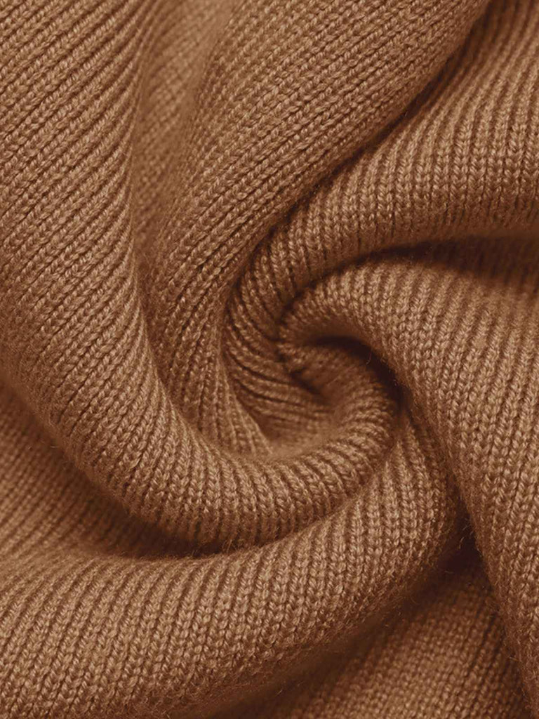 Maglia patchwork con bottoni irregolari marrone anni '70