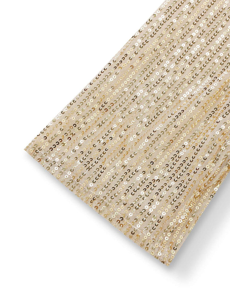 Abito con scollo a V e paillettes e orlo arricciato anni '30