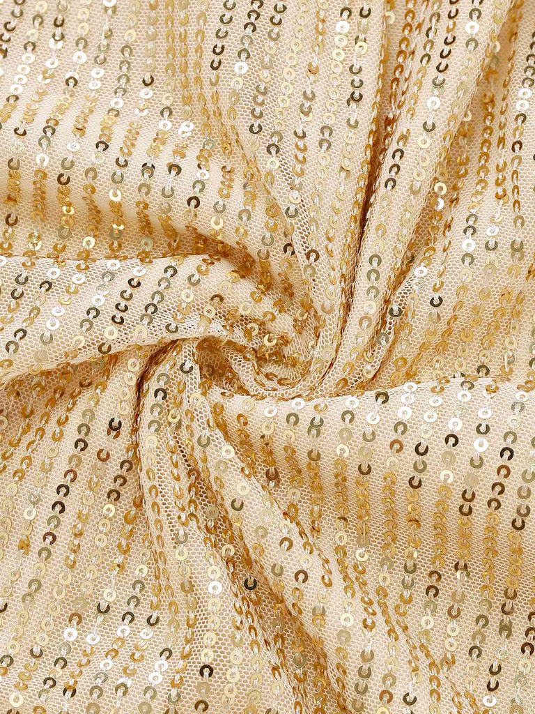 Abito con scollo a V e paillettes e orlo arricciato anni '30