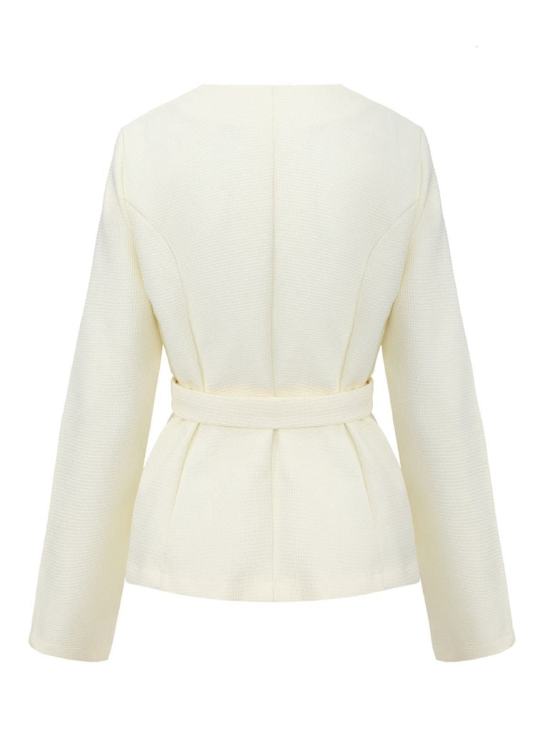 Giacca con bottoni a maniche lunghe beige anni '50