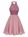 Abito con perline e paillettes patchwork senza maniche anni '50