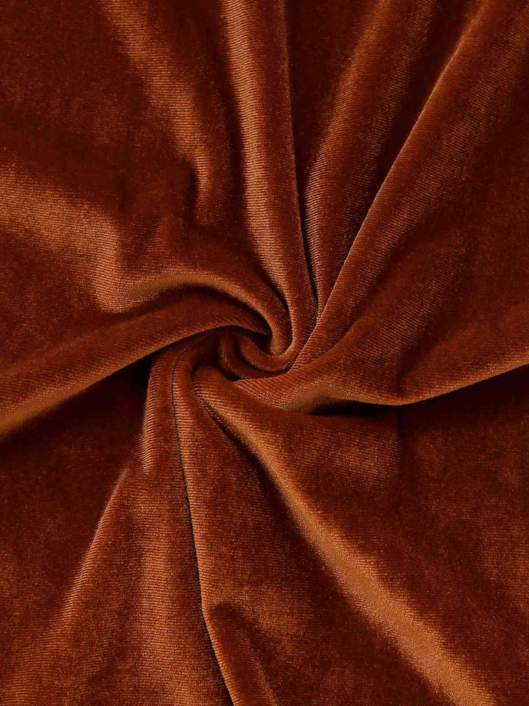 Abito in velluto con revers due pezzi tinta unita marrone anni '40