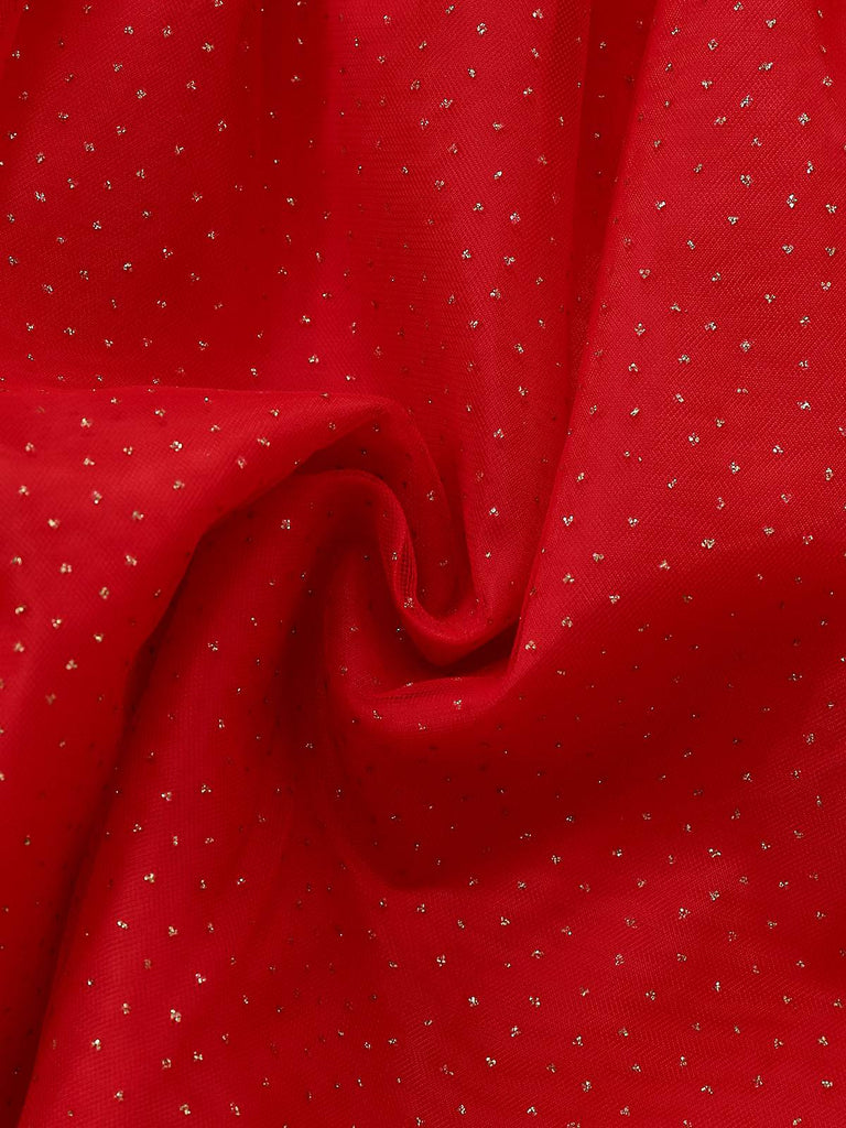 Abito in tulle con lacci sulla schiena e glitter senza spalline anni '60