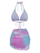 3PCS Bikini sfumato Y2K con scollo all'americana e copricostume