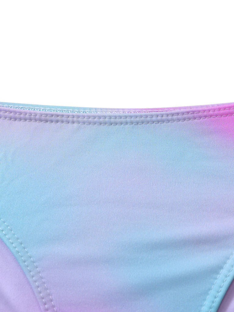3PCS Bikini sfumato Y2K con scollo all'americana e copricostume