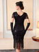 Abito flapper in paillettes con frange e perline anni '20
