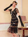Abito flapper in paillettes con frange e perline anni '20
