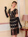 Abito flapper in paillettes con frange e perline anni '20