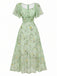 [Prevendita] Abito Verde Salvia Anni '30 in Chiffon con Farfalla e Maniche a Volant